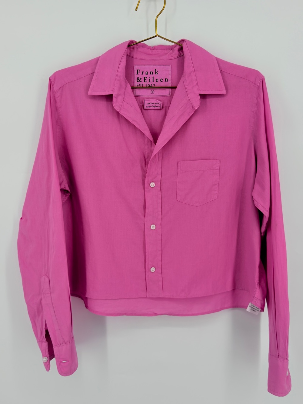 Frank & Eileen Eileen Pink Organic Cotton Button Down Shirt XS